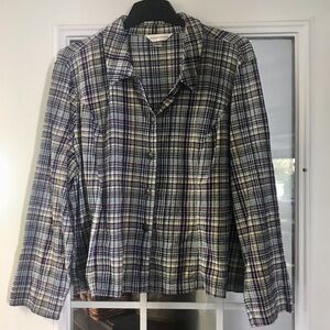 Plaid Button-Up‎ Lightweight Jacket
